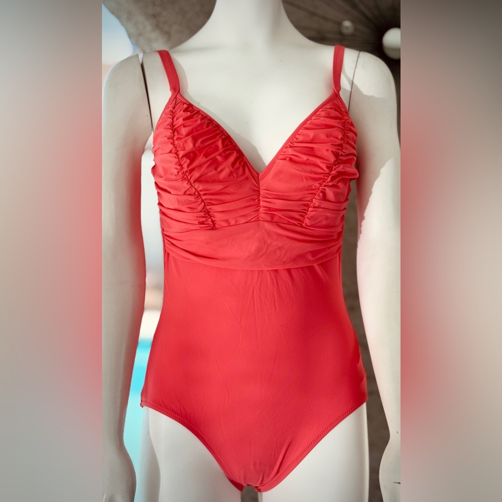 Diva by Rachel Pappo Coral One Piece Bathing Suit, Sz 10 C-cup, New With Tags